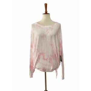 CLOTH By Design Womens As You Wish Tunic Sweater Shirt Tie Dye Pink L Large